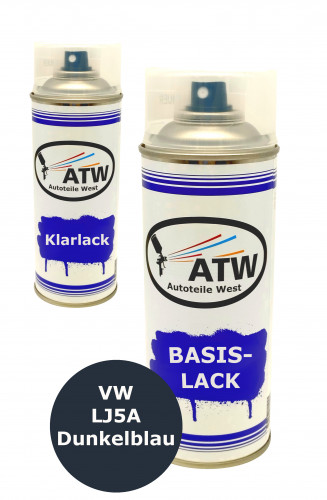 Autolack für VW LJ5A Dunkelblau+400ml Klarlack Set